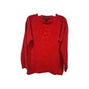 Maurada Vintage Red Long Sleeve Sweater Shirt Blouse Top Size M With Flaws